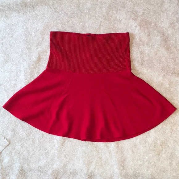 Zara Dresses & Skirts - Zara, Short red flare knit skater skirt